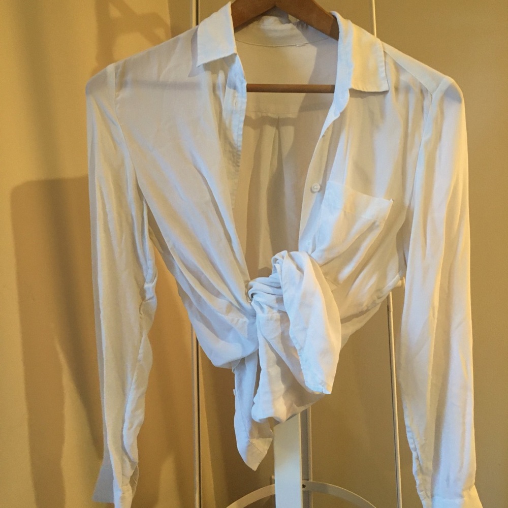 Vintage cream silk button down